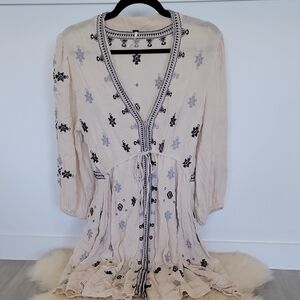 Embroidered Cream Dress